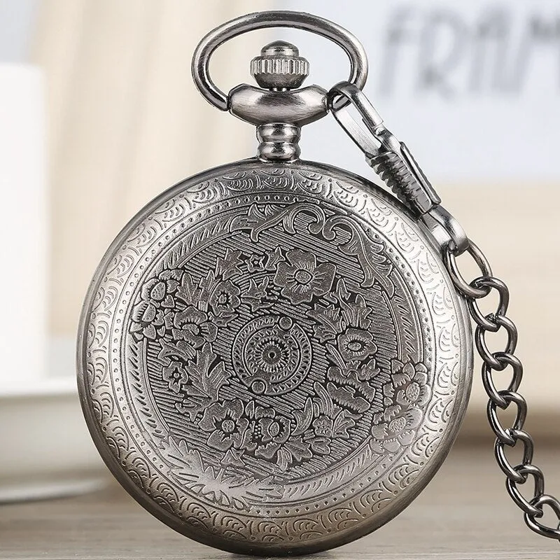 "To My Son, Never Forget That I Love You" Retro Engraved Quartz Pocket Watch