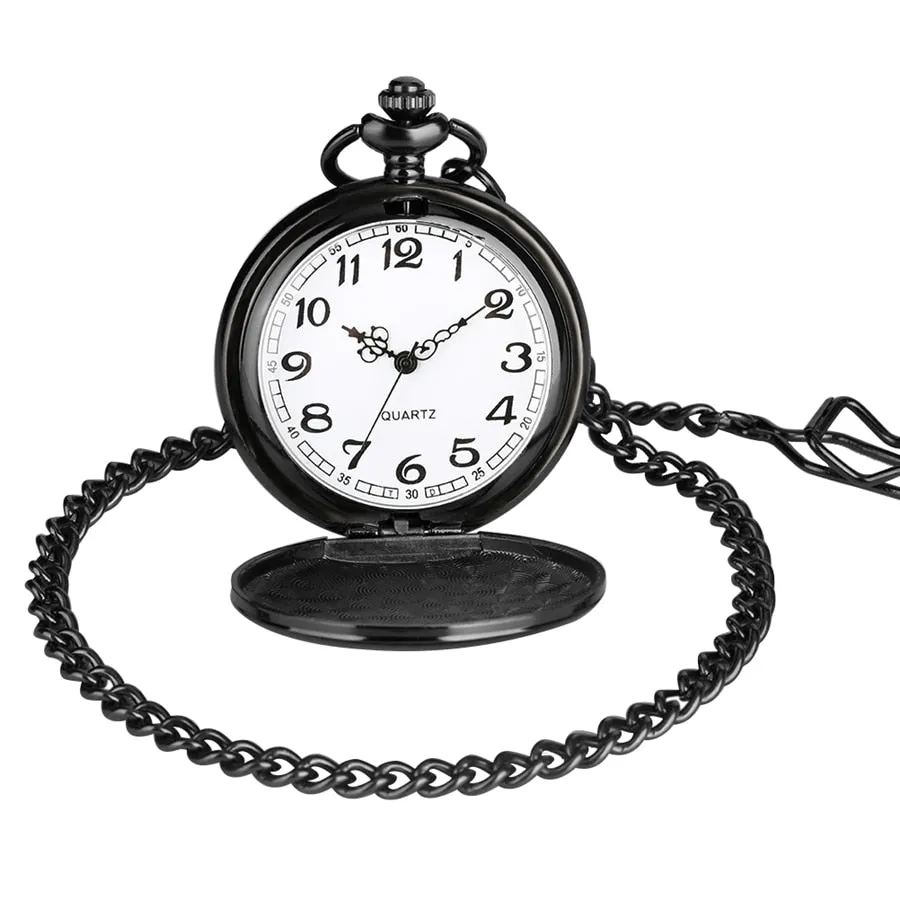 "To My Son, You Are Amazing" Black Casual Quartz Chain Link Pocket Watch