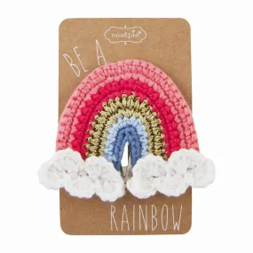 Red Rainbow Crochet Clip