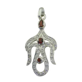 Riyo Beaut Gems Round Faceted Red Garnet Silver Pendant Gift For Sister