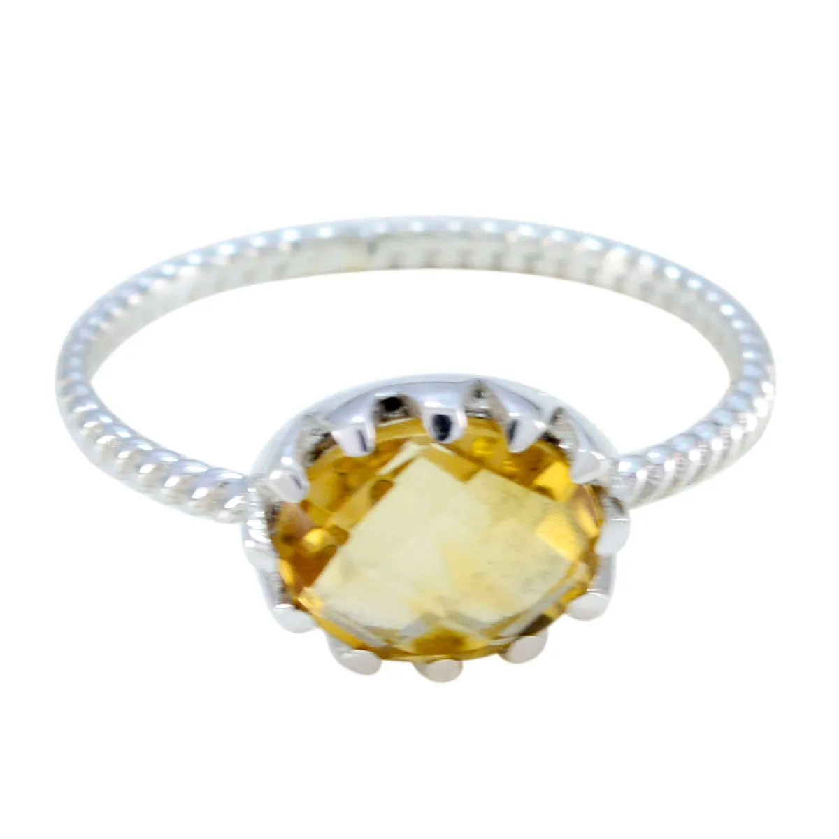 Riyo Captivating Gemstones Citrine Solid Silver Rings Silver Jewelry