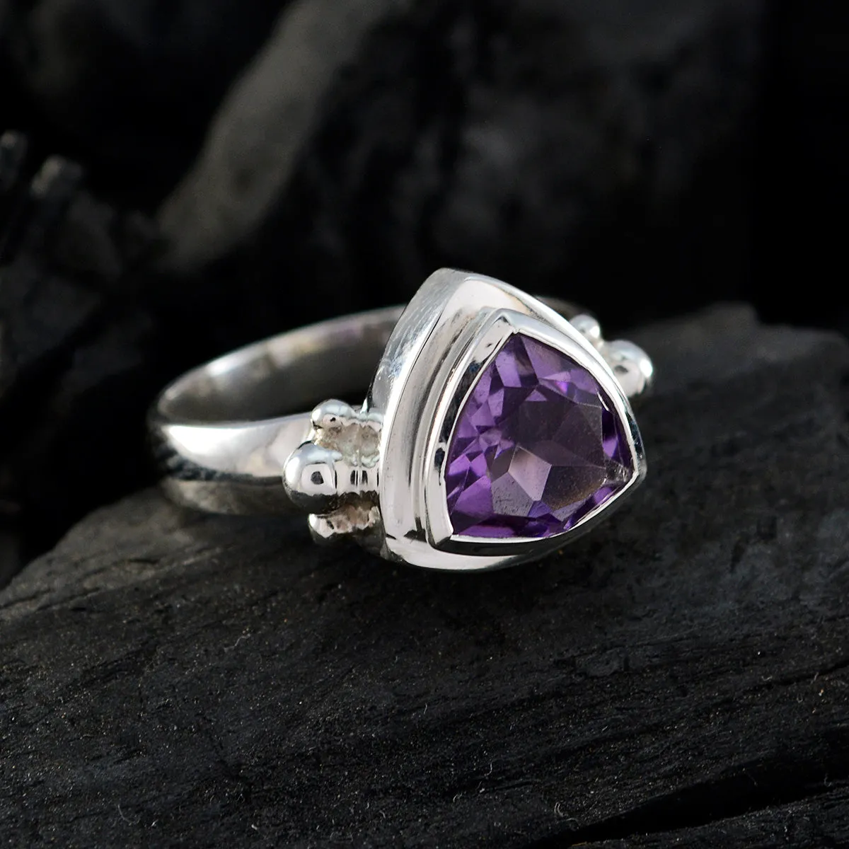 Riyo Excellent Gems Amethyst Sterling Silver Rings Girl Jewelry