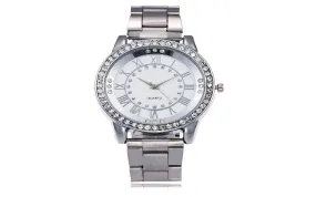 Silver Rhinestone Gold Mesh Wristwatches