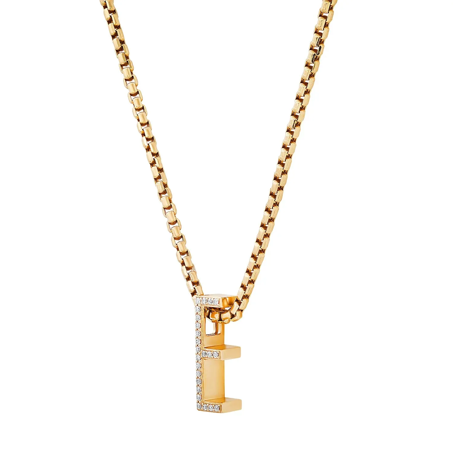 Slide-On Pave chunky Initial Necklace