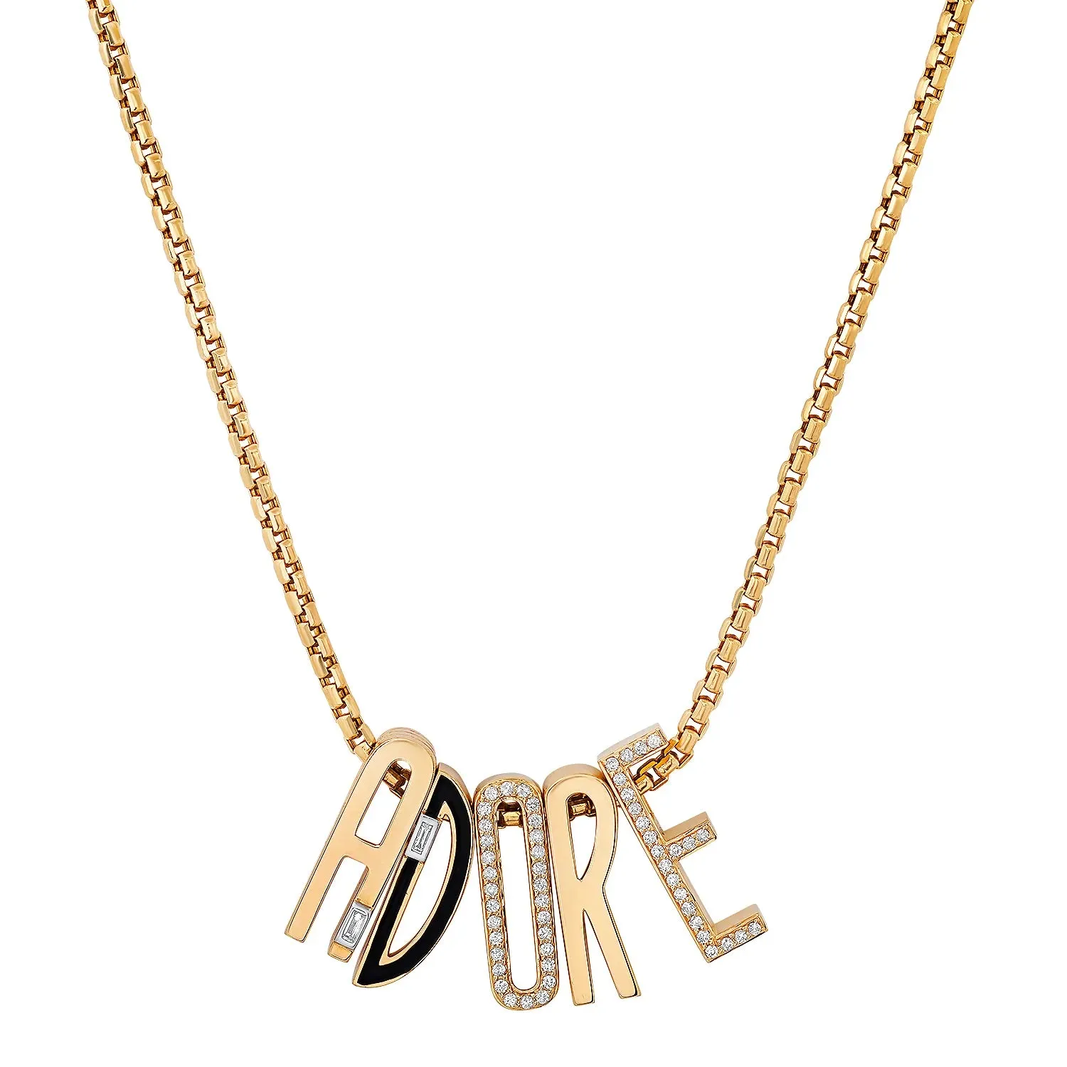 Slide-On Pave chunky Initial Necklace