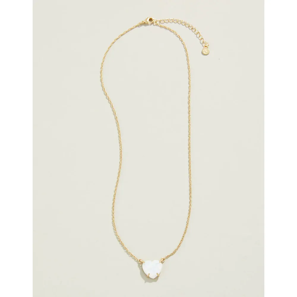 Spartina Opaline Heart Necklace 17 -  White