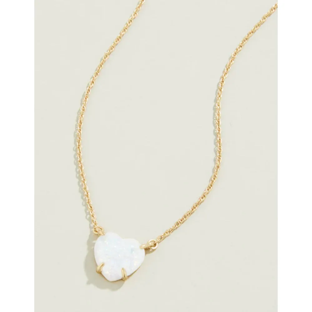 Spartina Opaline Heart Necklace 17 -  White