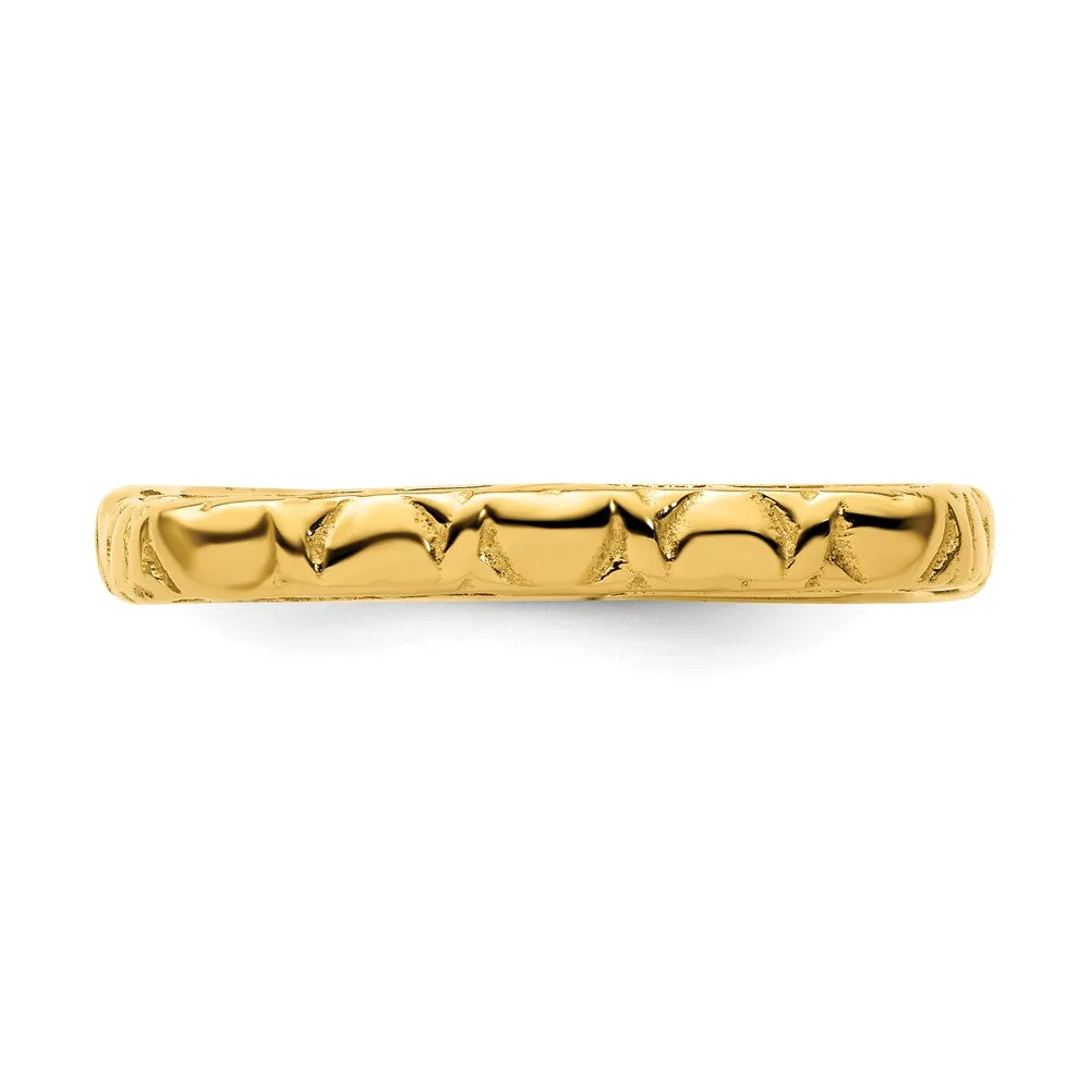 Stackable Expressions Polished Gold-Plated Square Ring in Sterling Silver