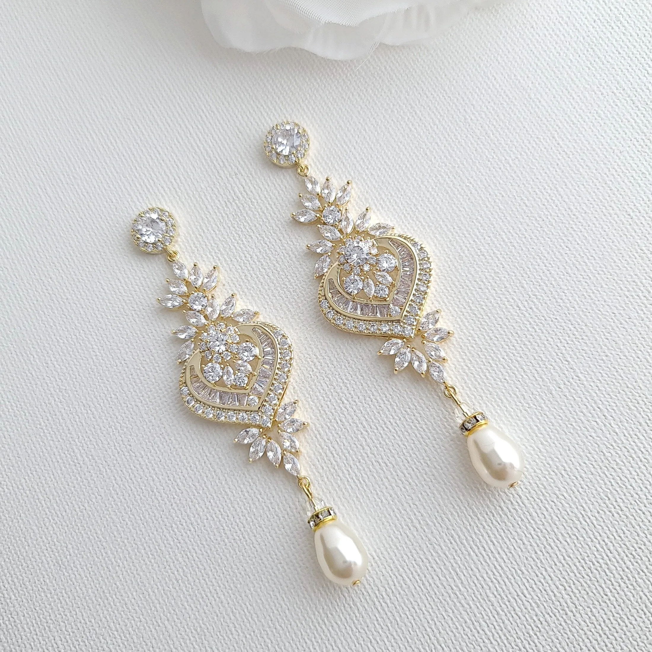 Statement Bridal Earrings-Rosa