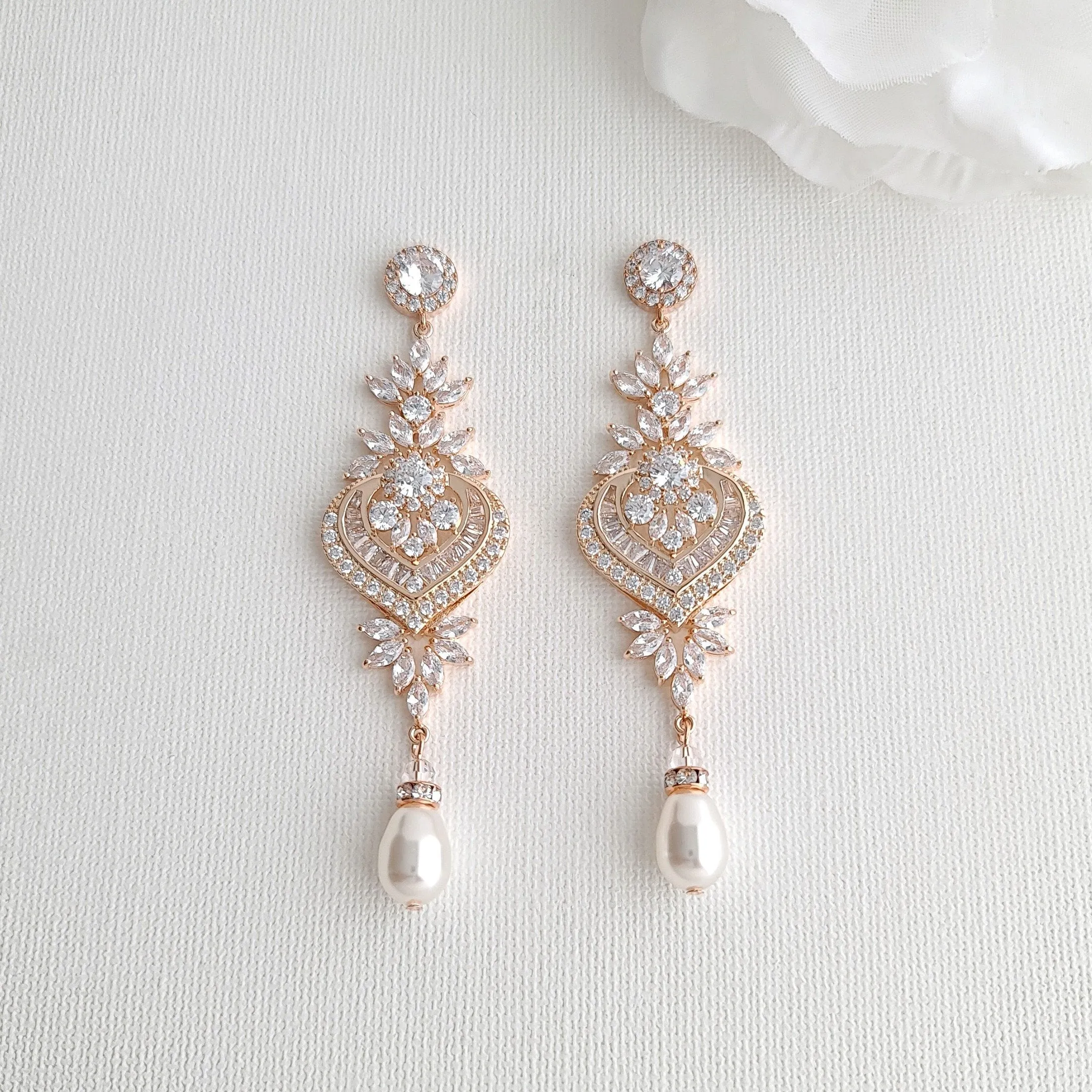 Statement Bridal Earrings-Rosa