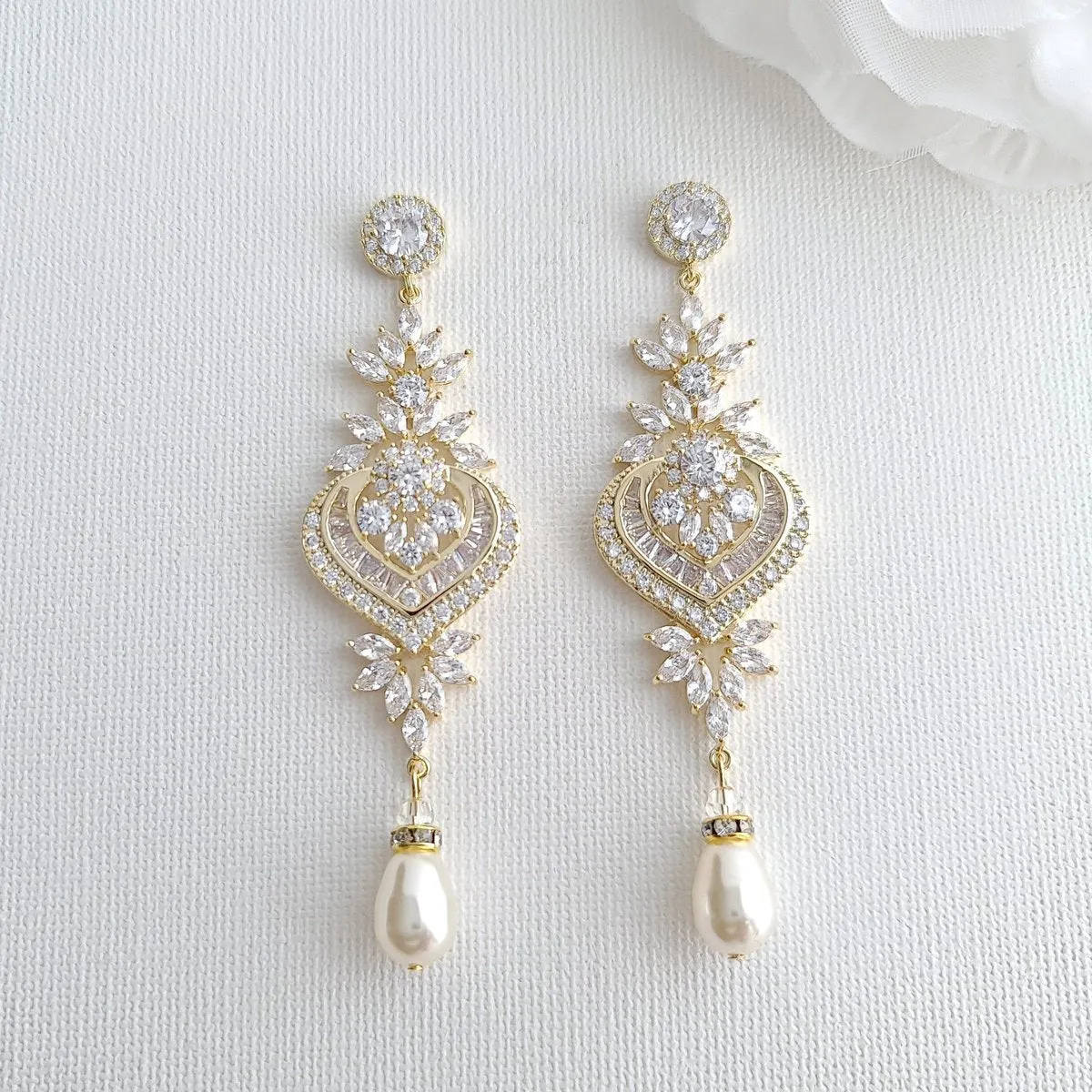 Statement Bridal Earrings-Rosa