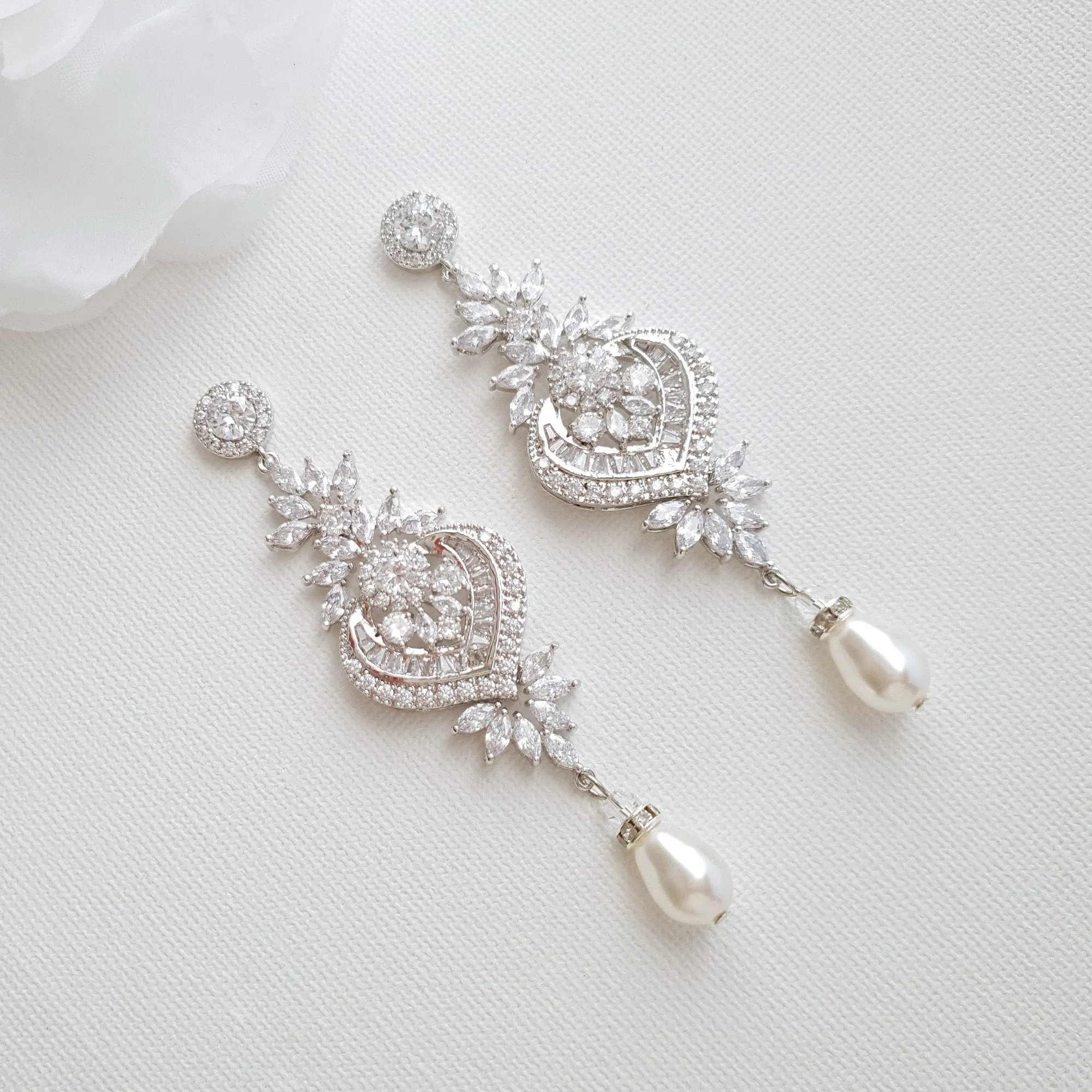 Statement Bridal Earrings-Rosa