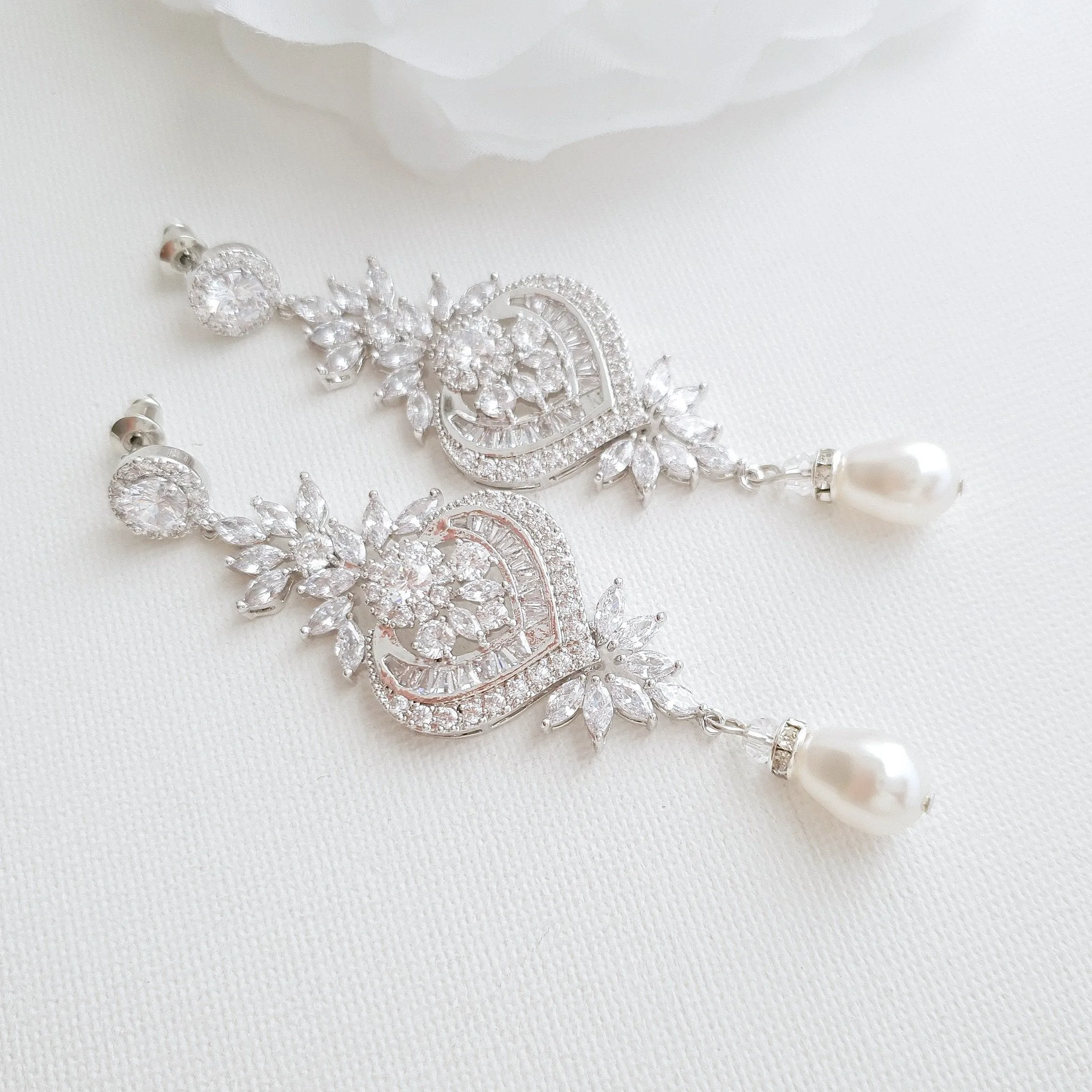 Statement Bridal Earrings-Rosa