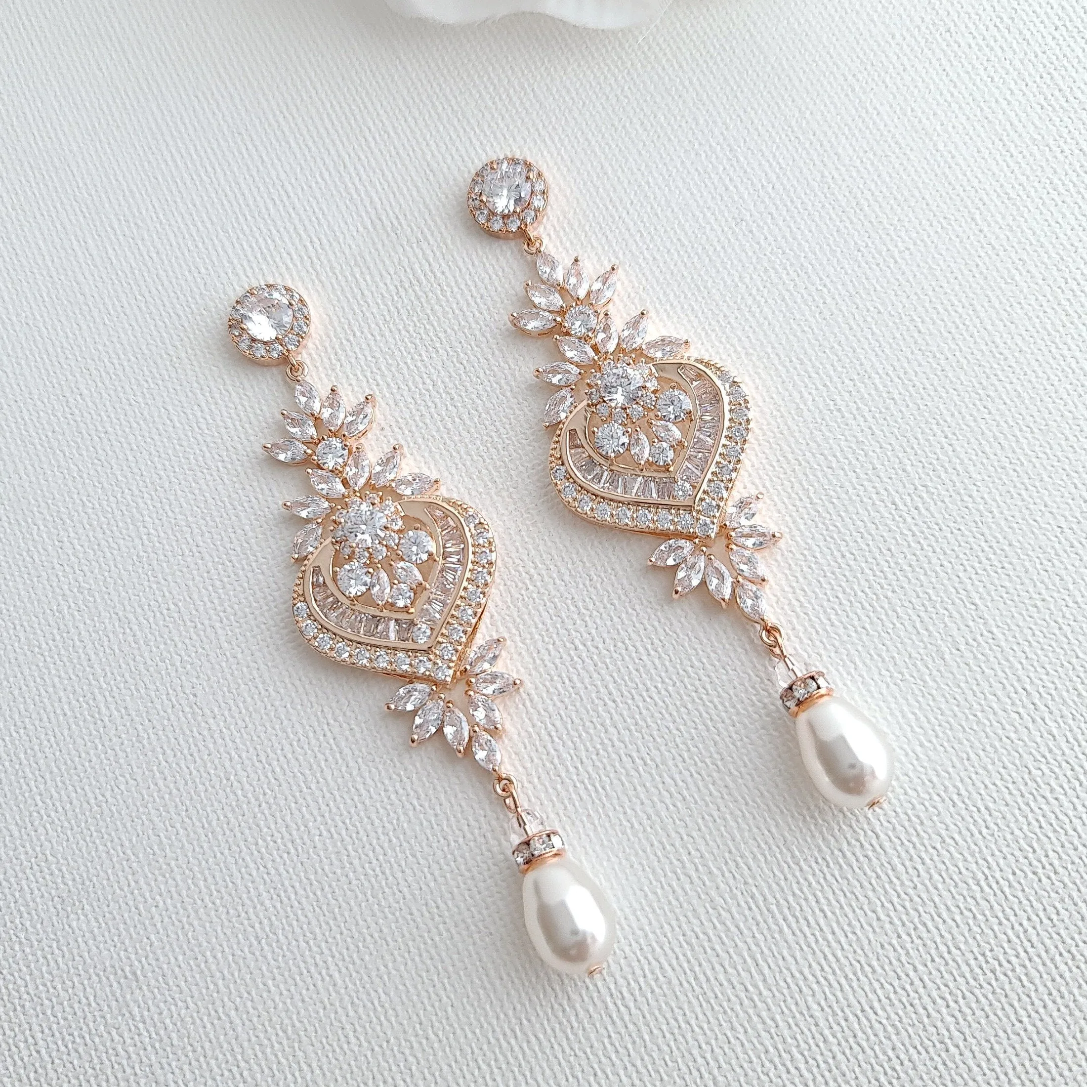 Statement Bridal Earrings-Rosa