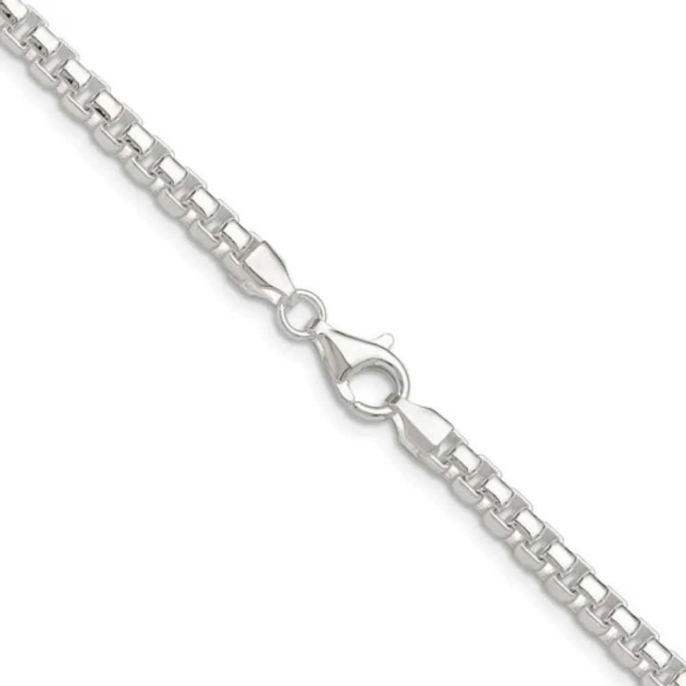 Sterling Silver 4mm Round Box Chain