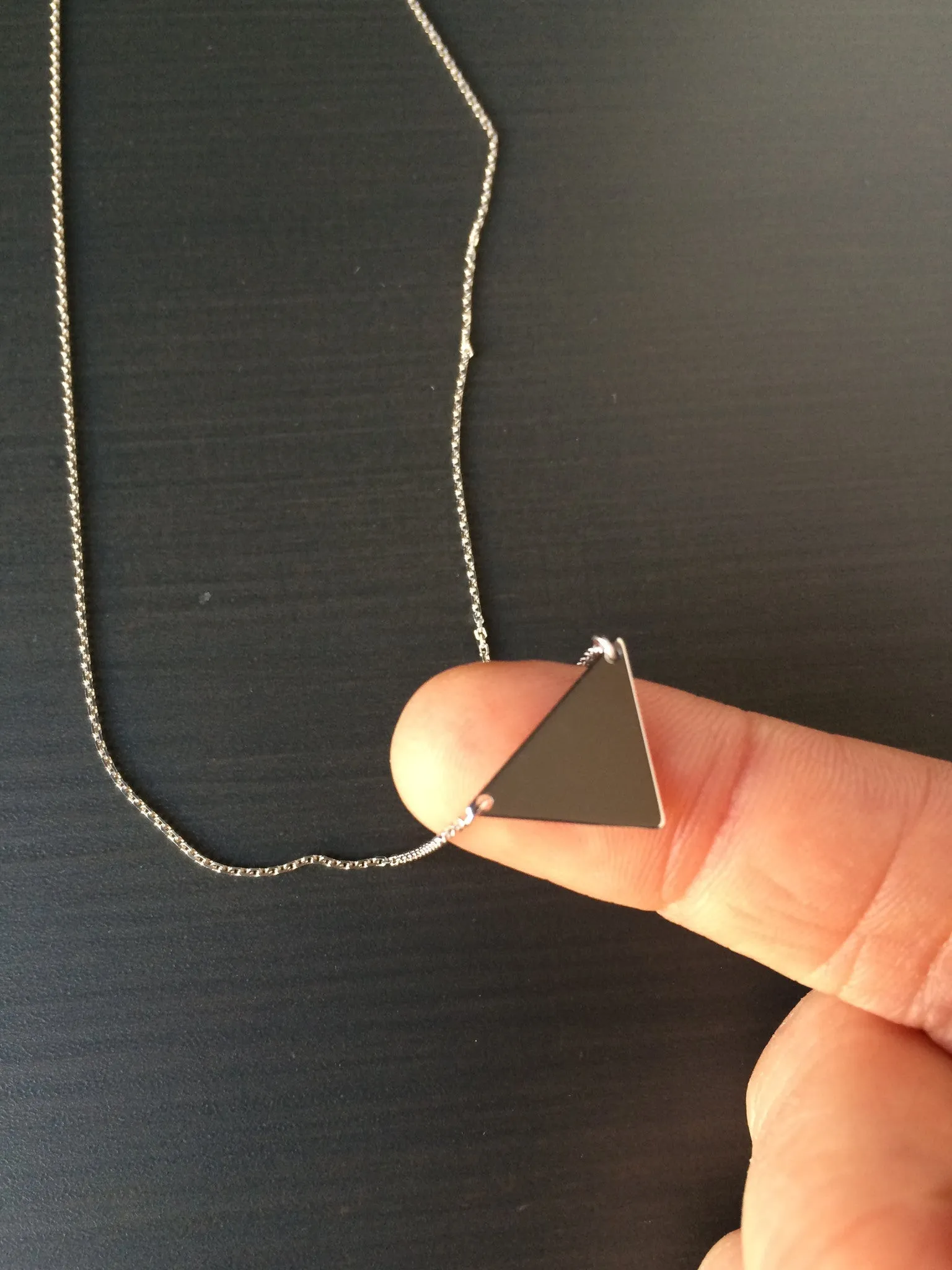 Sterling Silver Triangle Necklace