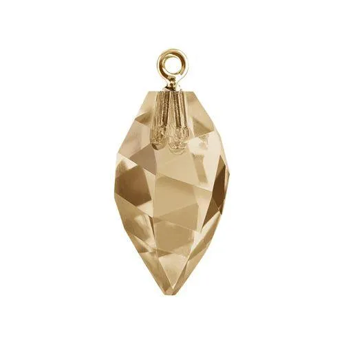 Swarovski 34.5mm Twisted Drop Pendant with Gold Cap - Crystal Golden Shadow (1 Piece)