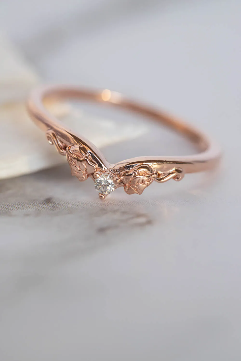 Teal sapphire bridal ring set, rose gold engagement ring with sapphire and diamonds  / Ariadne