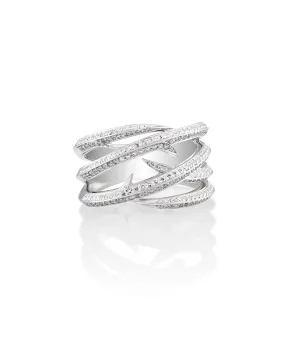 Thorn Embrace Wrap Band Ring in White Gold