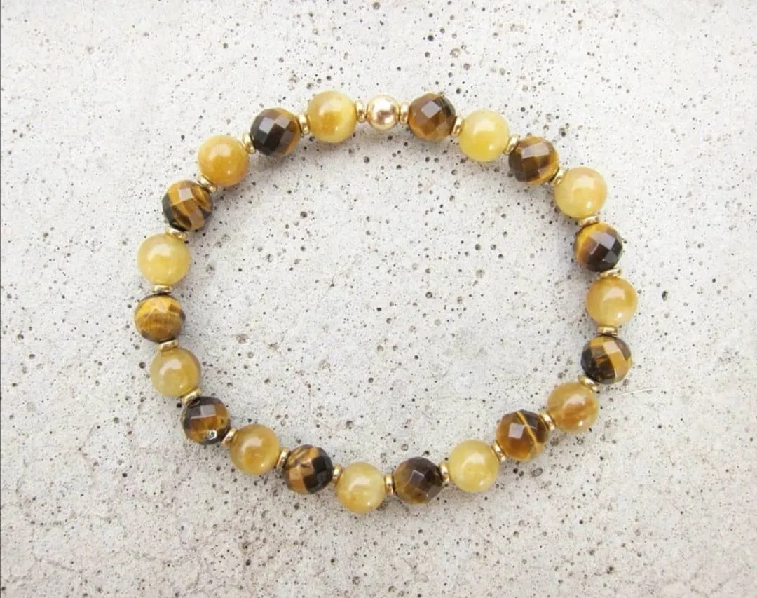 Tiger Eye, Cat's Eye Energy Mala Bracelets