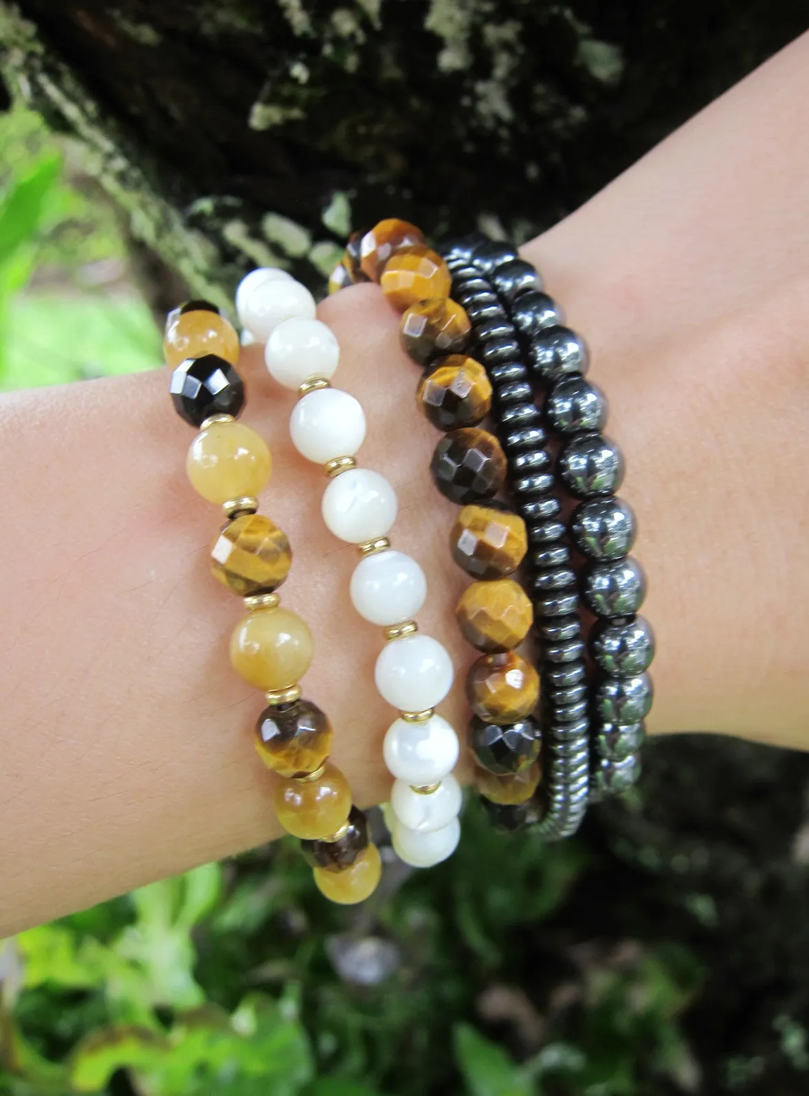 Tiger Eye, Cat's Eye Energy Mala Bracelets