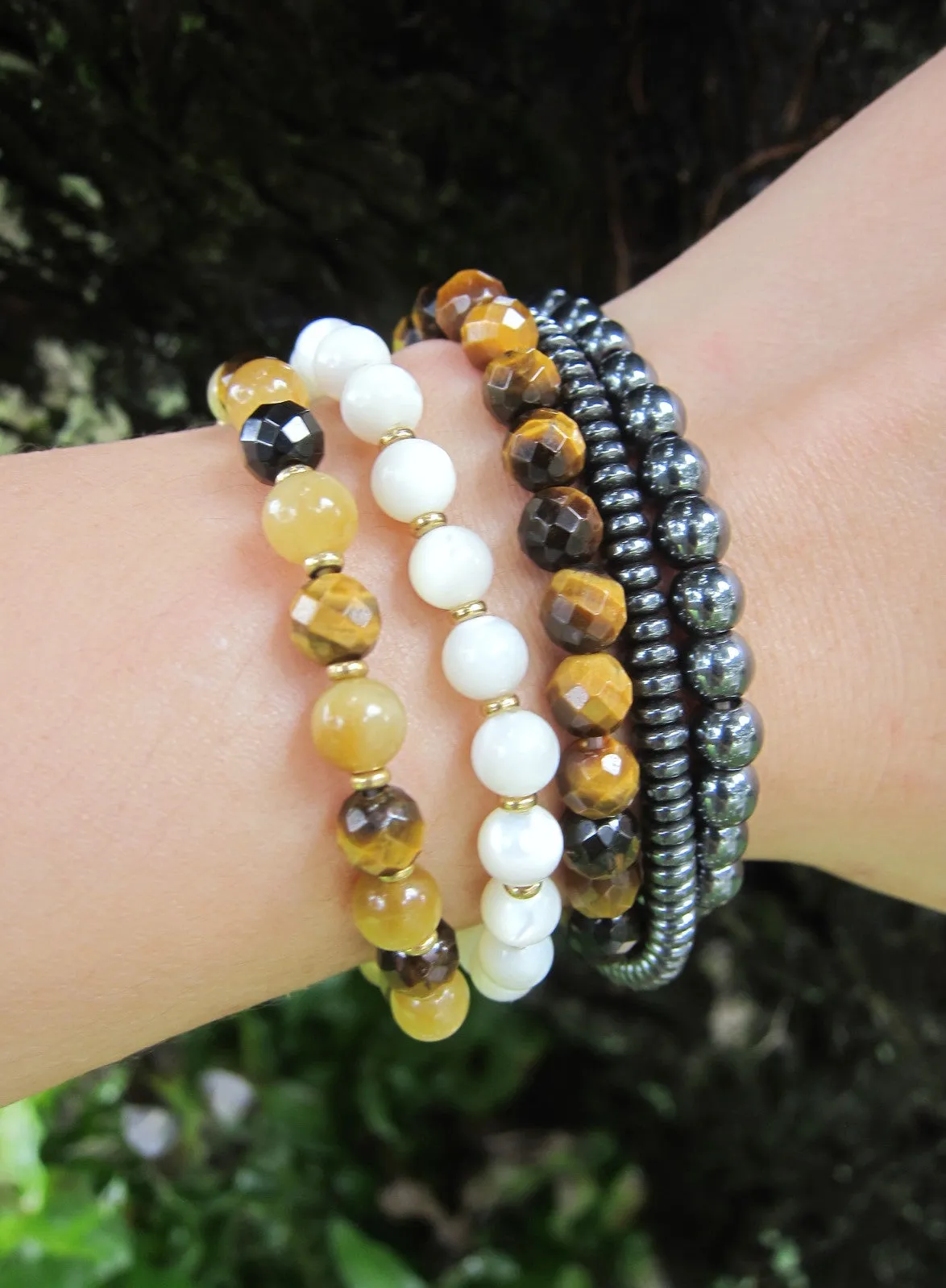 Tiger Eye, Cat's Eye Energy Mala Bracelets