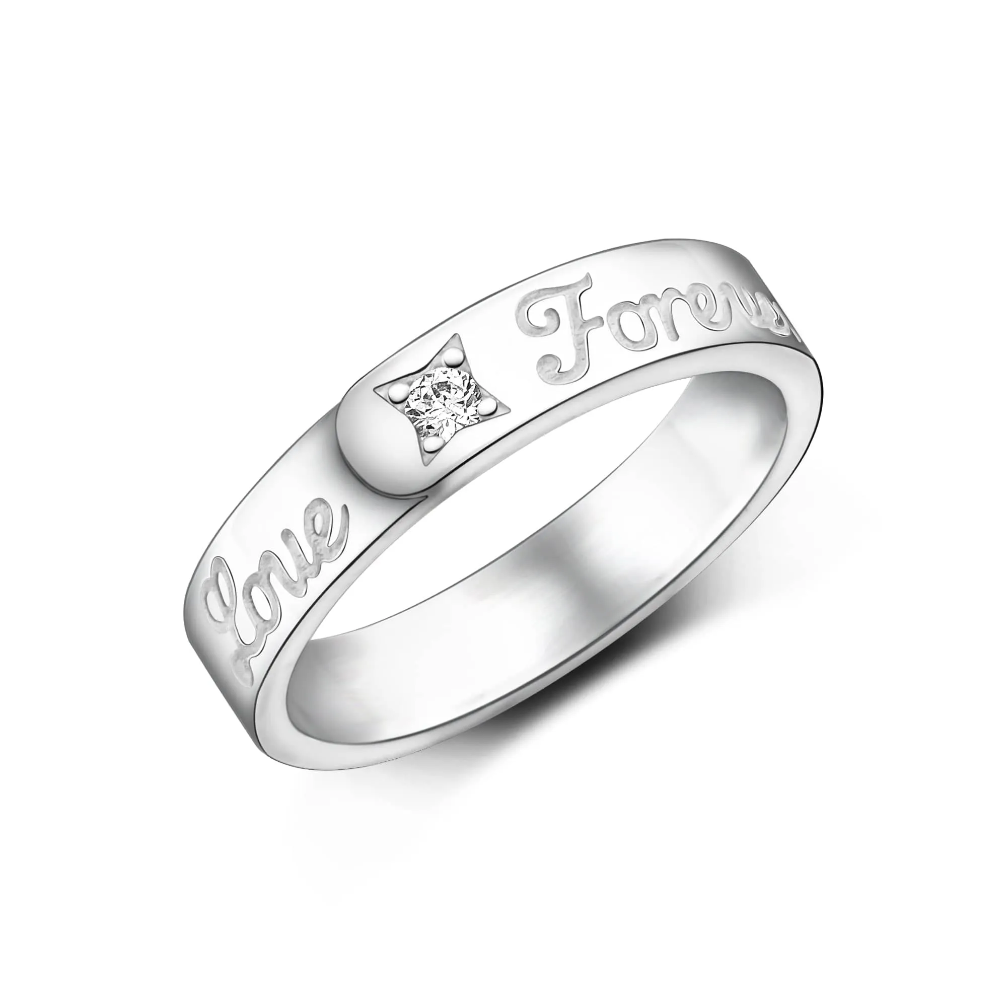 Together Forever Silver Promise Rings for Him