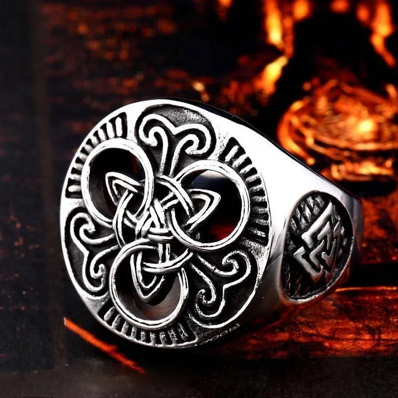 Triquetra And Valknut Ring