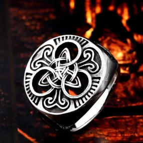 Triquetra And Valknut Ring