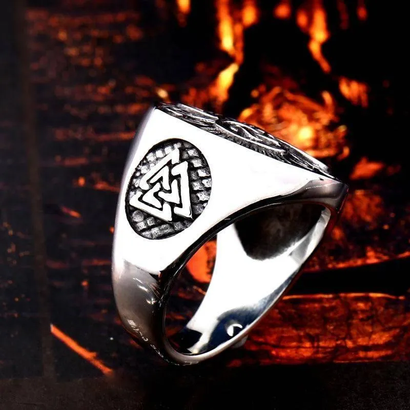 Triquetra And Valknut Ring