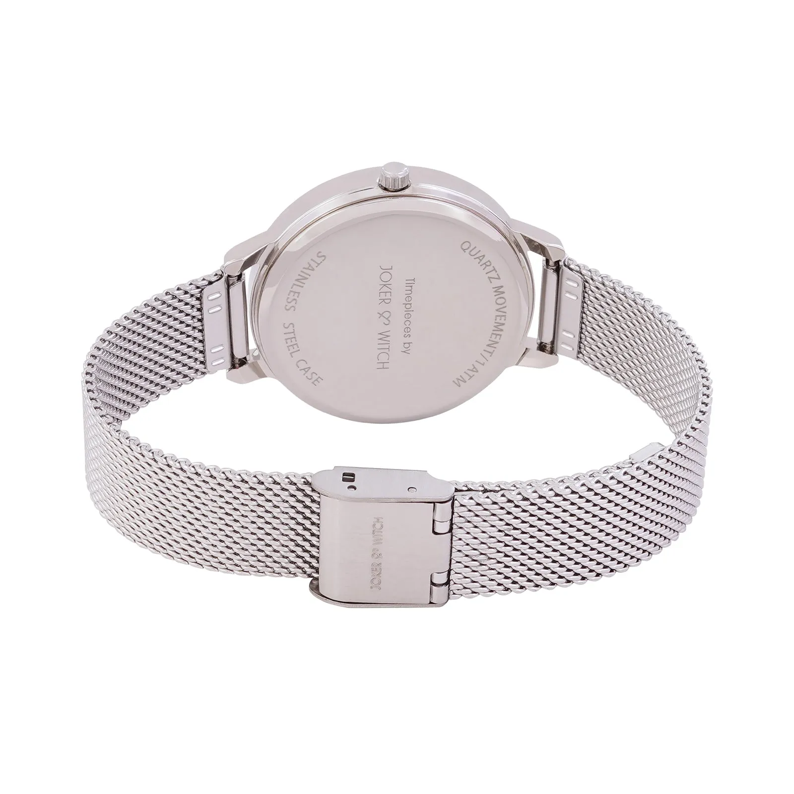 Tygra Silver Printed Dial Mesh Strap Watch