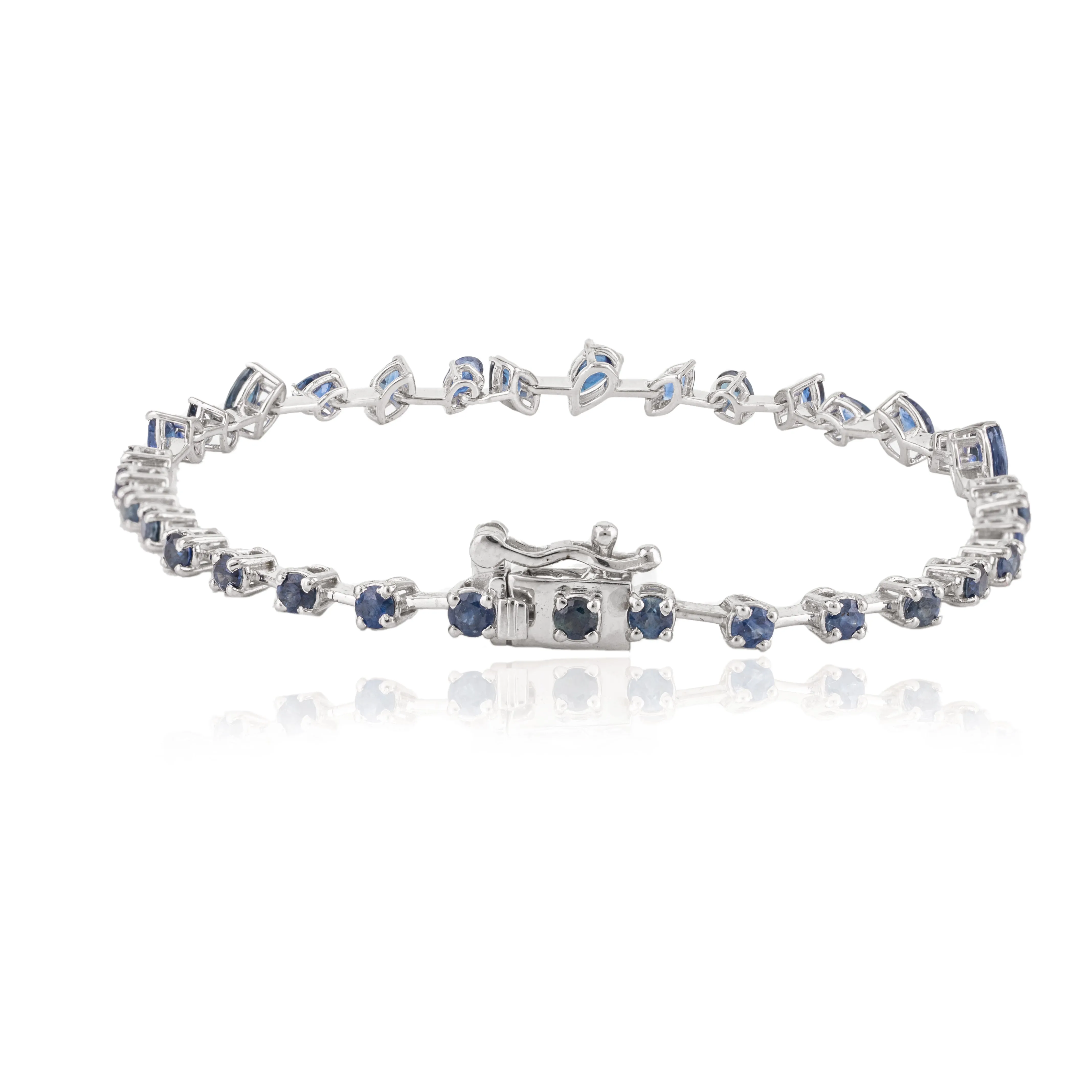 Unique Blue Sapphire Tennis Bracelet