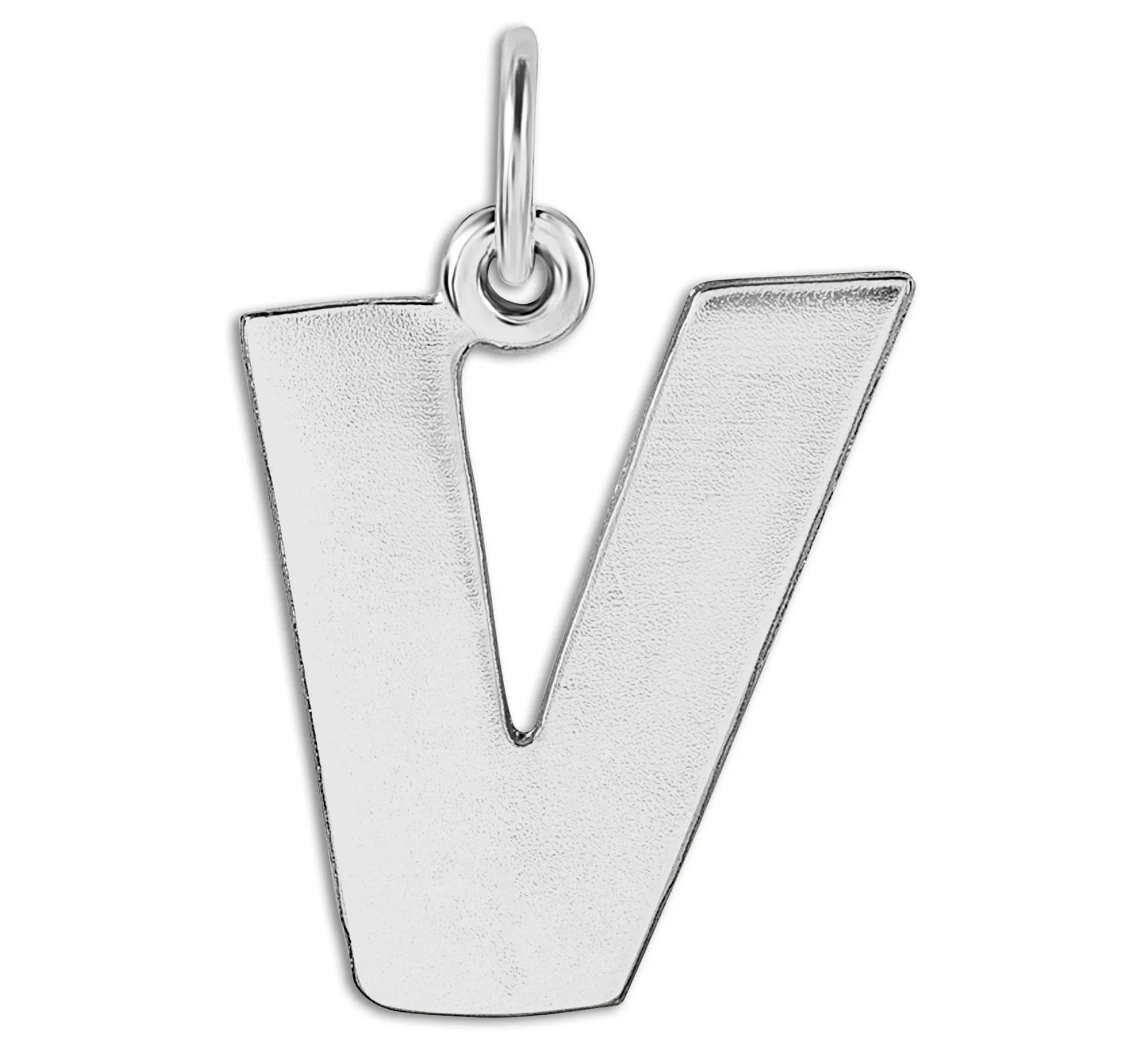 V Cutout Letter Charm