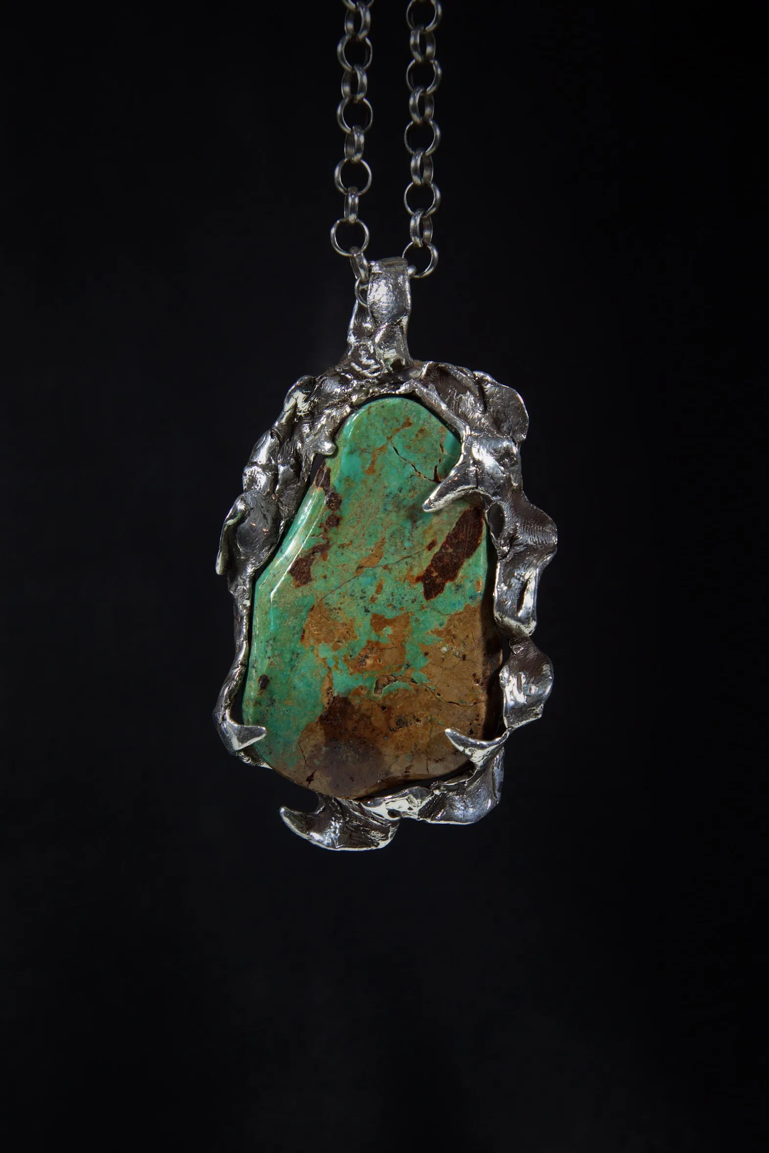 View from the Sky (Manassa Turquoise, Sterling Silver Pendant)