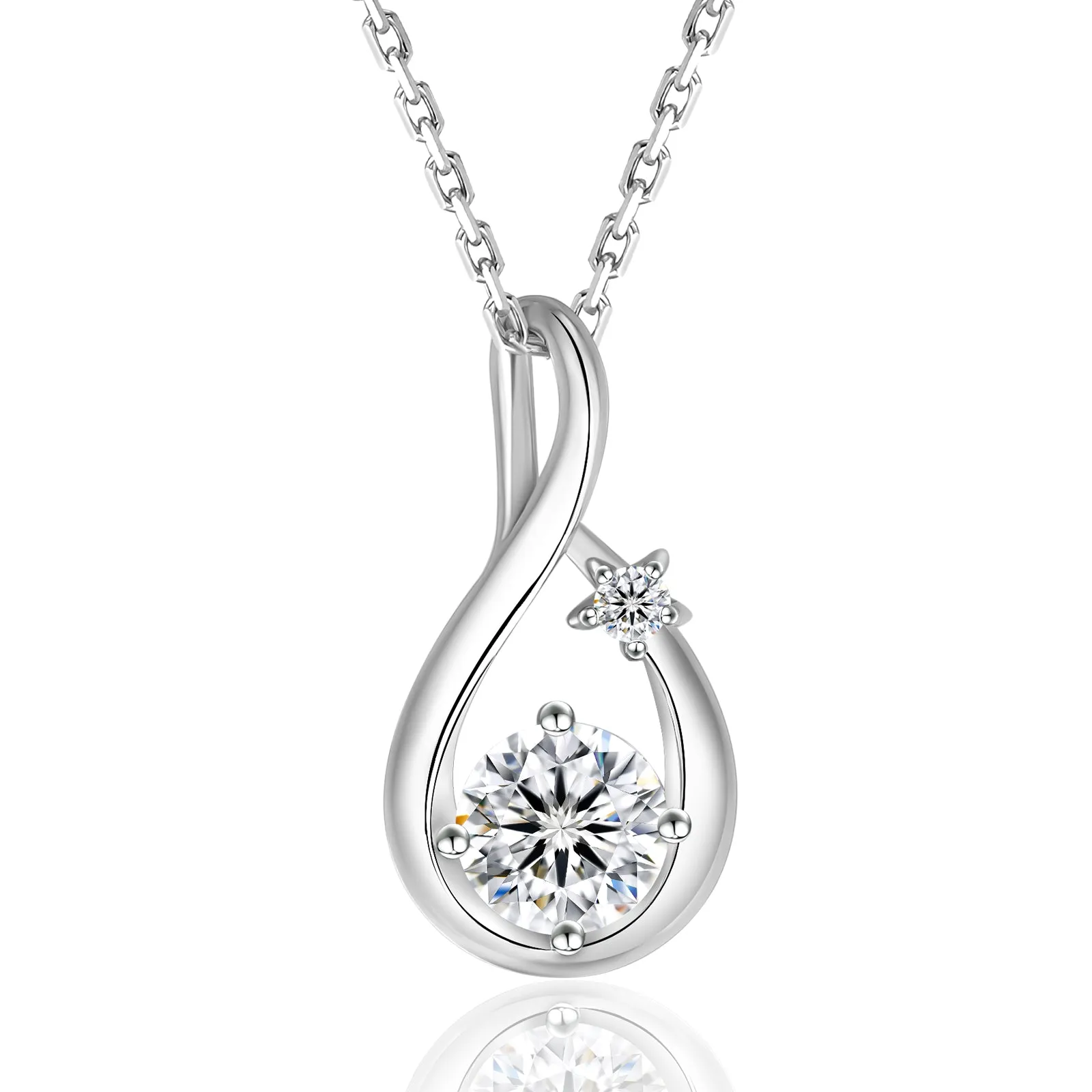 Water Drop VVS1 Moissanite Pendant Necklace for Women 0412