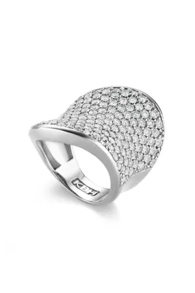 Wave Ring in White Gold