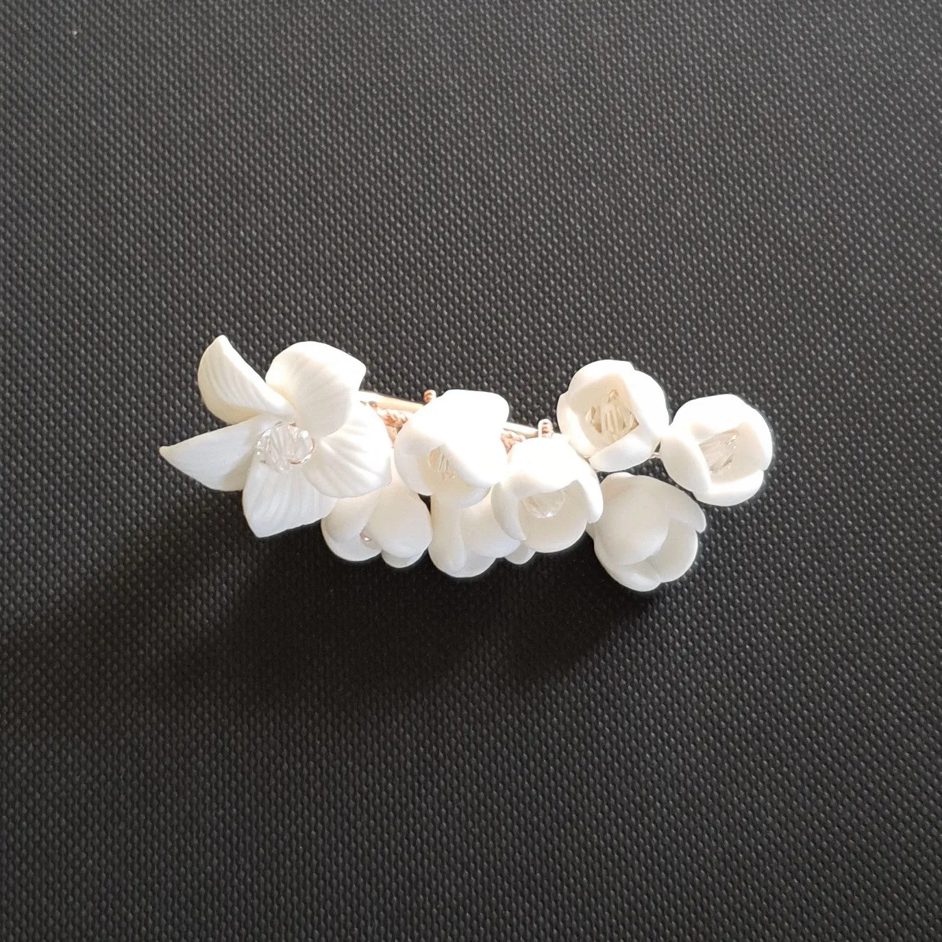 White Flower Wedding Hair Clip for Flower Girls-Lilac