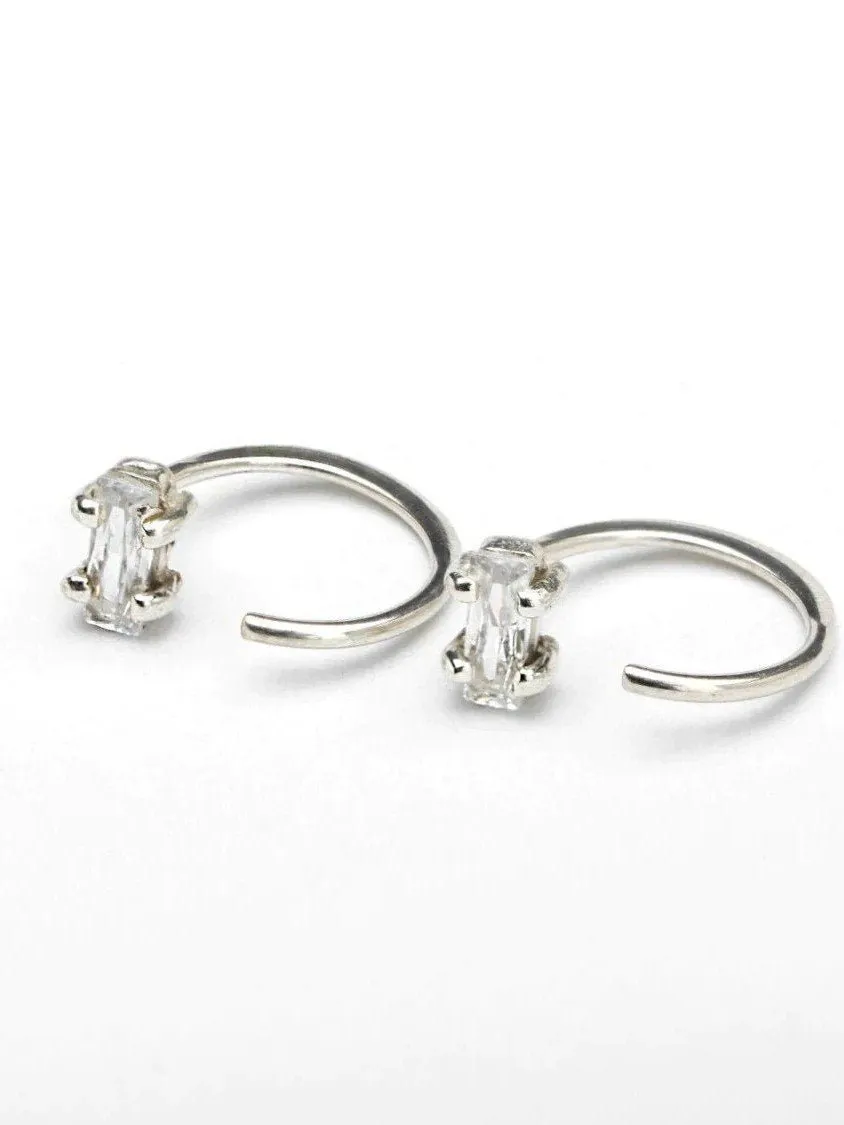 Zirconia Huggie Earrings